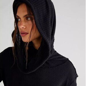 Free People Hot Peppers Hoodie, black, size XS
